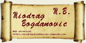 Miodrag Bogdanović vizit kartica